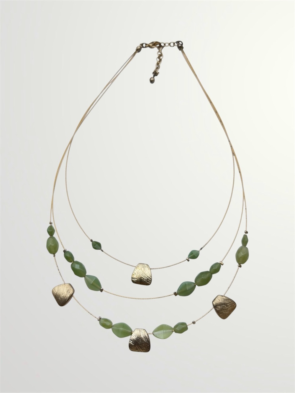 Gold and Green Illusion Necklace